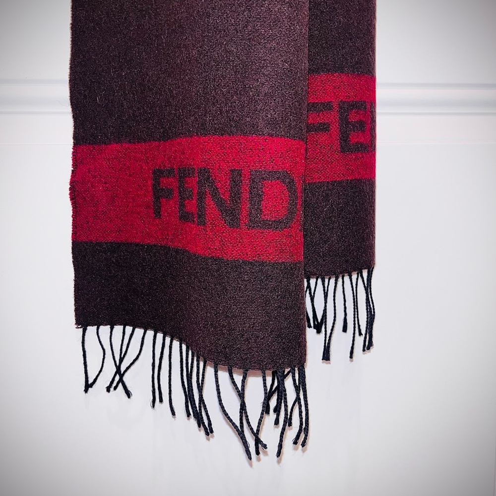 FENDI Men’s Wool Logo Scarf - Picture 2 of 5